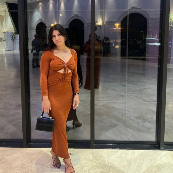 New with tags - Minkpink Azra Fitted Midi Ginger Dress Size Xsmall & XLarge - Picture 7 of 7